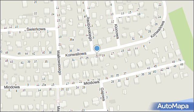 Skierniewice, Konwaliowa, 21, mapa Skierniewic