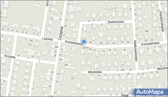 Skierniewice, Konwaliowa, 47, mapa Skierniewic