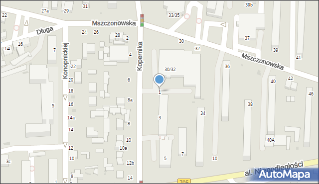 Skierniewice, Kopernika Mikołaja, 1, mapa Skierniewic