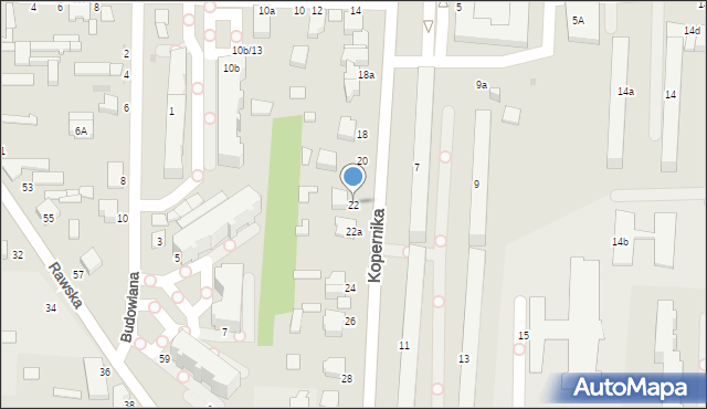 Skierniewice, Kopernika Mikołaja, 22, mapa Skierniewic