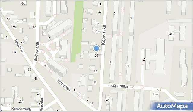 Skierniewice, Kopernika Mikołaja, 26, mapa Skierniewic