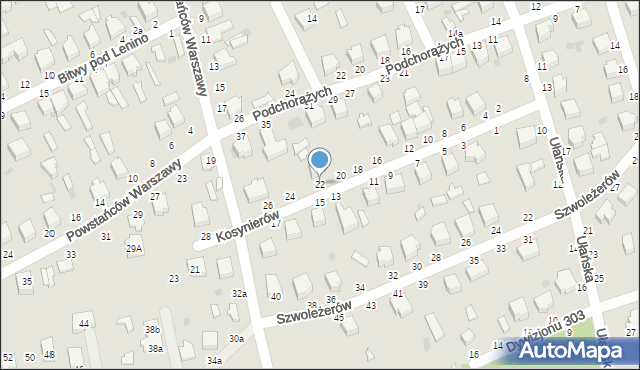 Skierniewice, Kosynierów, 22, mapa Skierniewic