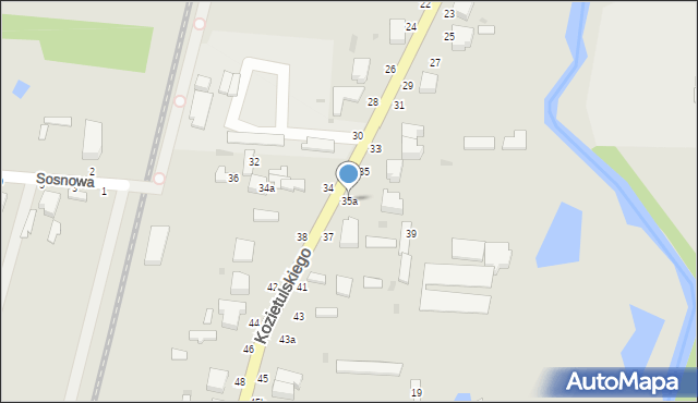 Skierniewice, Kozietulskiego Jana Leona, płk., 35a, mapa Skierniewic