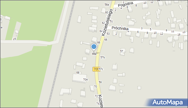 Skierniewice, Kozietulskiego Jana Leona, płk., 68a, mapa Skierniewic