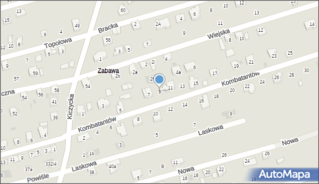 Skoczów, Kombatantów, 9, mapa Skoczów