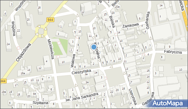 Skoczów, Kościelna, 3, mapa Skoczów