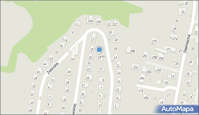 Skoczów, Kossak-Szatkowskiej Zofii, 13, mapa Skoczów