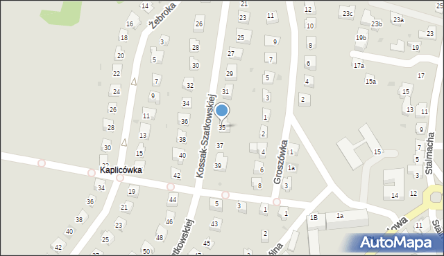 Skoczów, Kossak-Szatkowskiej Zofii, 35, mapa Skoczów