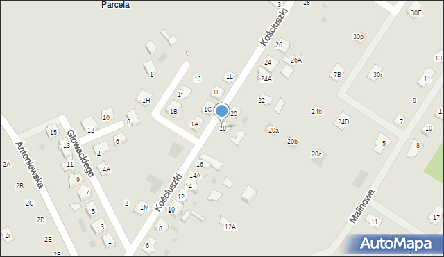 Skoki, Kościuszki Tadeusza, gen., 18, mapa Skoki