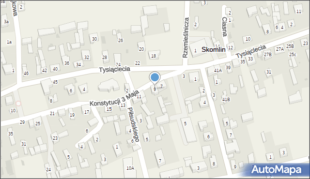 Skomlin, Konstytucji 3 Maja, 9, mapa Skomlin