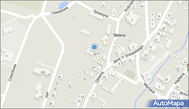 Skórcz, Kościelna, 1A, mapa Skórcz