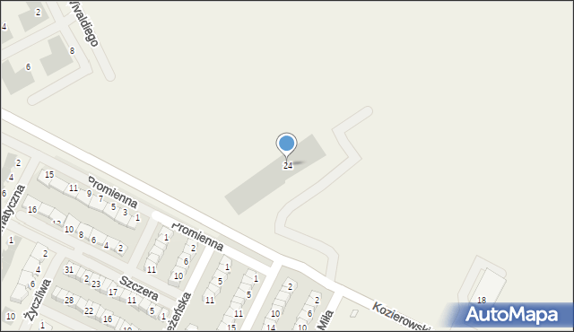 Skórzewo, Kozierowskiego Stanisława, ks., 24, mapa Skórzewo