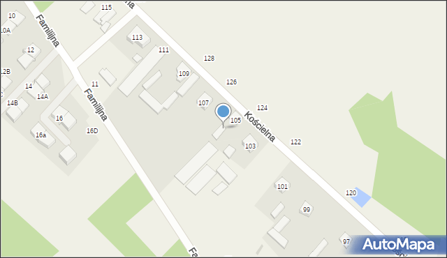 Skrzeszew, Kościelna, 105A, mapa Skrzeszew