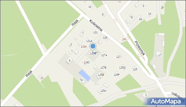 Skrzeszew, Kościelna, 129B, mapa Skrzeszew