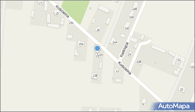 Skrzeszew, Kościelna, 13, mapa Skrzeszew