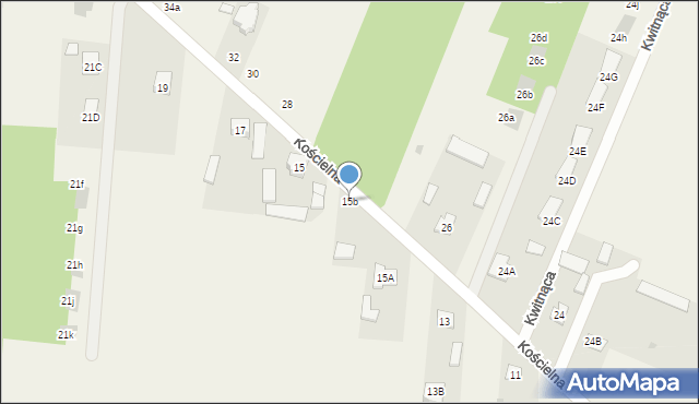 Skrzeszew, Kościelna, 15b, mapa Skrzeszew