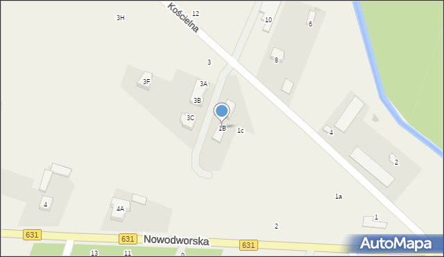 Skrzeszew, Kościelna, 1B, mapa Skrzeszew