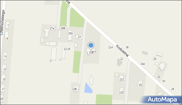 Skrzeszew, Kościelna, 21B, mapa Skrzeszew