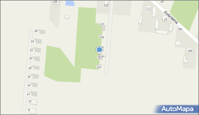 Skrzeszew, Kościelna, 21j, mapa Skrzeszew