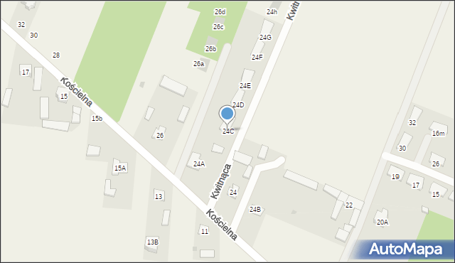 Skrzeszew, Kościelna, 24C, mapa Skrzeszew