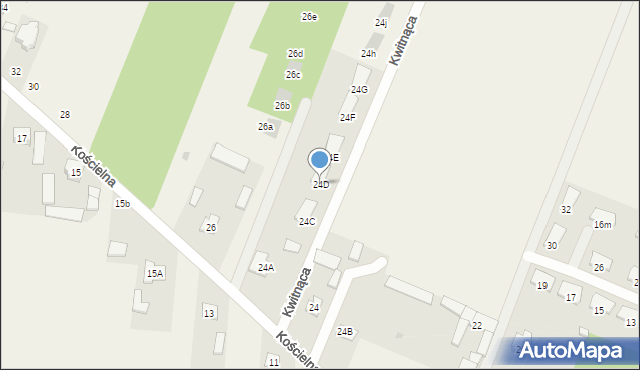 Skrzeszew, Kościelna, 24D, mapa Skrzeszew