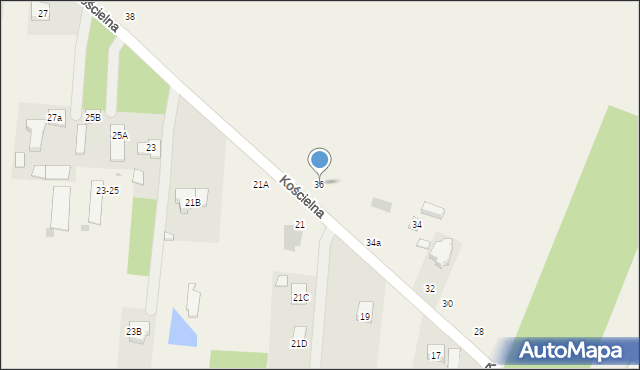 Skrzeszew, Kościelna, 36, mapa Skrzeszew
