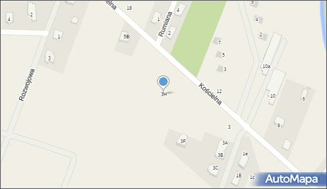 Skrzeszew, Kościelna, 3H, mapa Skrzeszew