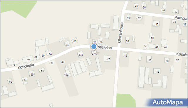 Skrzeszew, Kościelna, 47A, mapa Skrzeszew