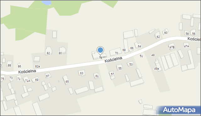 Skrzeszew, Kościelna, 78, mapa Skrzeszew