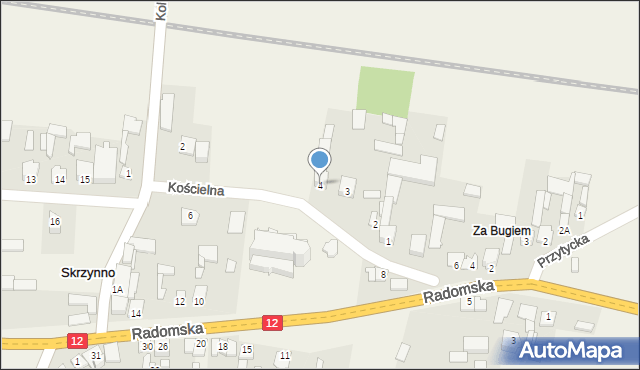 Skrzynno, Kościelna, 4, mapa Skrzynno