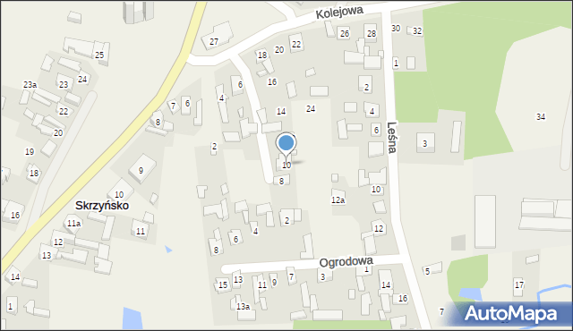 Skrzyńsko, Kolejowa, 10, mapa Skrzyńsko