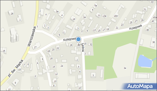 Skrzyńsko, Kolejowa, 28, mapa Skrzyńsko