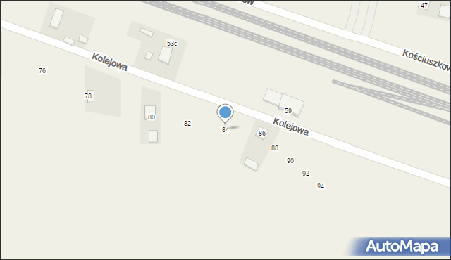 Skrzyńsko, Kolejowa, 84, mapa Skrzyńsko