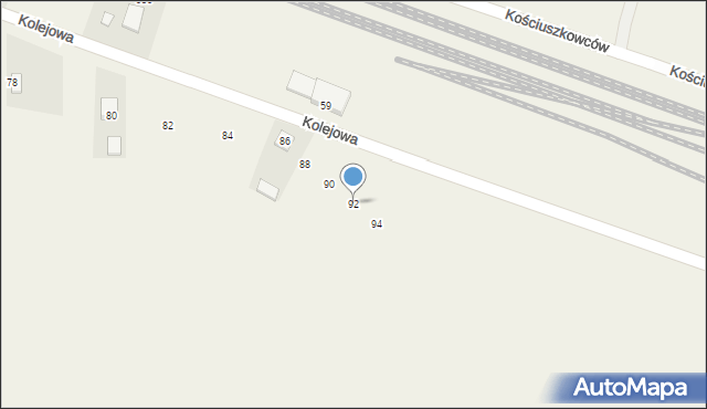 Skrzyńsko, Kolejowa, 92, mapa Skrzyńsko