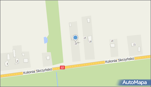 Skrzyńsko, Kolonia Skrzyńsko, 14, mapa Skrzyńsko