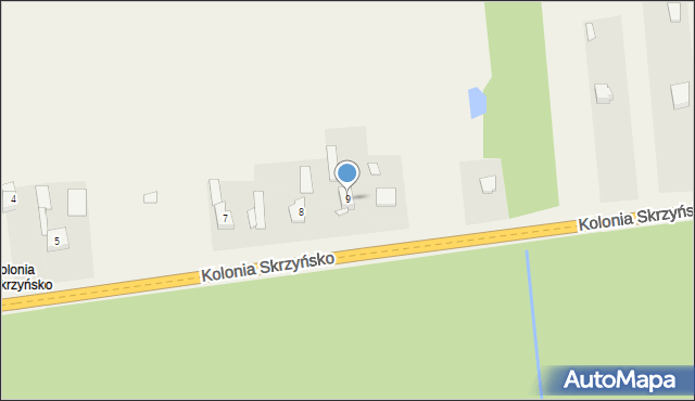 Skrzyńsko, Kolonia Skrzyńsko, 9, mapa Skrzyńsko