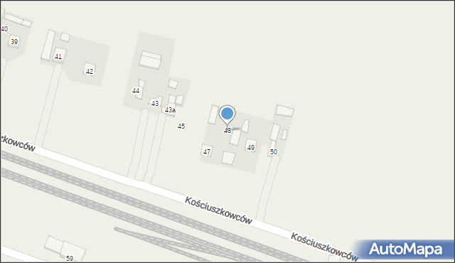 Skrzyńsko, Kościuszkowców, 48, mapa Skrzyńsko