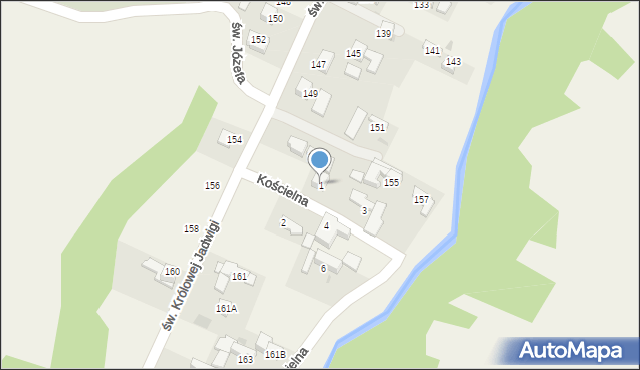 Skrzypne, Kościelna, 1, mapa Skrzypne