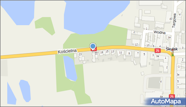 Skulsk, Kościelna, 21a, mapa Skulsk