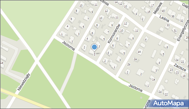 Sława, Kormoranów, 1, mapa Sława