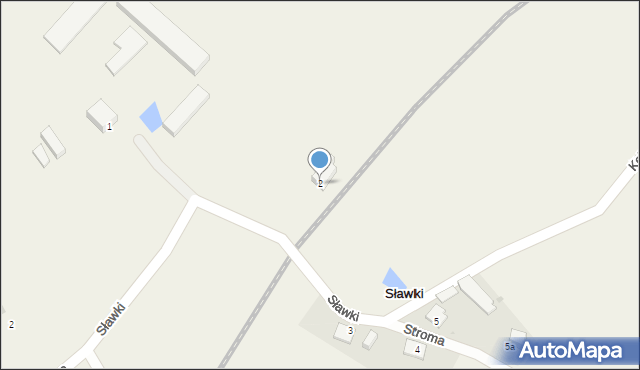 Sławki, Kolejowa, 2, mapa Sławki