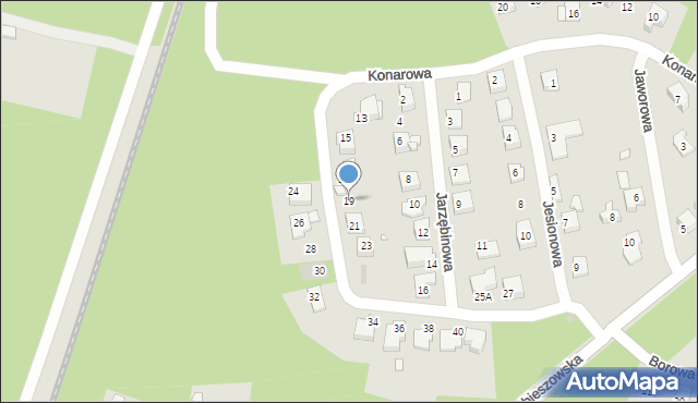 Sławków, Konarowa, 19, mapa Sławków