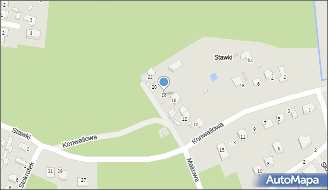 Sławków, Konwaliowa, 18, mapa Sławków