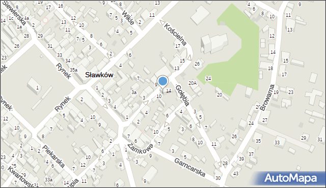 Sławków, Kościelna, 12, mapa Sławków