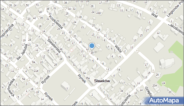 Sławków, Kozłowska, 10, mapa Sławków