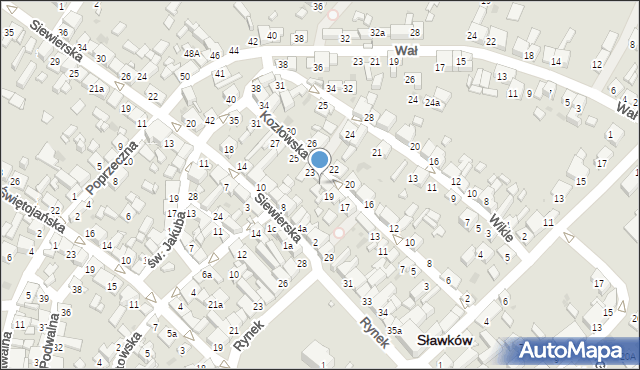 Sławków, Kozłowska, 21, mapa Sławków