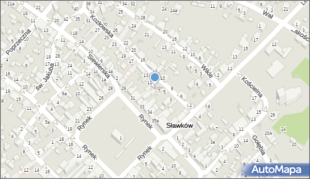 Sławków, Kozłowska, 9, mapa Sławków