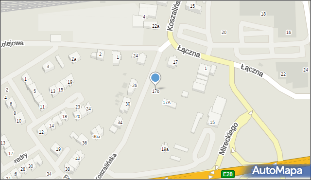 Sławno, Koszalińska, 17b, mapa Sławno
