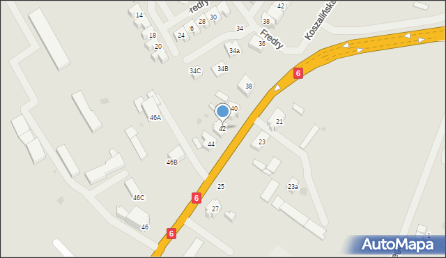 Sławno, Koszalińska, 42, mapa Sławno