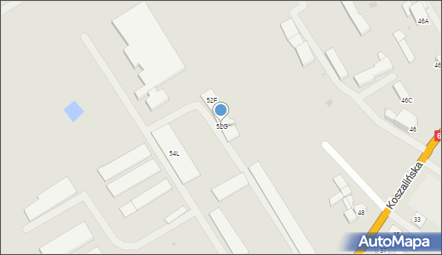 Sławno, Koszalińska, 52G, mapa Sławno